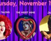 A replay of the November 19, 2020 live broadcast on Zoom...nnThree powerful forces in NYC nightlife have teamed up to create the ultimate virtual show!nnTallulah Talons + Misfit Mime + Jantina = T.M.J.nnMEET THE CASTnnJANTINA - With a Master in Fine Art Jantina has committed her talent and vision to the art of exotic dance. Classically trained in Hip Hop, Modern, Jazz and Ballet the full figured Plus Sized Model and Spoken Word Poet amazes audiences on stage and screen with the freedom of her ex