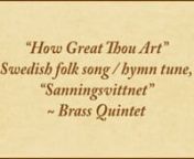 One of the best-loved gospel songs worldwide, “How Great Thou Art” began as a nine-stanza hymn of praise, “O Store Gud” (“O Great God”), written in 1885 by Swedish poet and lay minister Carl Gustav Boberg (1859–1940).In 1891 Boberg published the poem, accompanied by a Swedish folk melody, in Sanningsvittnet (Witness for the Truth), a weekly Christian journal of which he was editor.Today, the tune is commonly named “Sanningsvittnet” in hymnals.nnFrom its Swedish origins, t