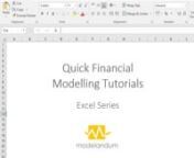 In this video you will learn how to use the INDEX with the MATCH function in Excel.nnFollow us:nhttps://www.linkedin.com/company-beta/5066330/nnOur website:nhttp://modelandum.com/