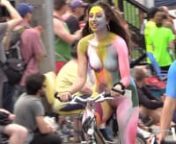 Since 1992 naked and paintedbicyclists have been a part of the Fremont Solstice Celebration. https://en.wikipedia.org/wiki/Solstice_Cyclists In Seattle, tens of thousands of people turn out to watch the bikers and the parade.
