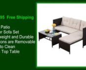 Best Price 3 pcs Patio Wicker Cushioned Sofa Set, This 3-piece rattan sofa set is perfect for patio, garden, deck, poolside, backyard, etc. Made of rattan and steel, the sofa set has durable and sturdy construction. It includes 1 coffee table, 1 loveseat, and 1 lounge sofa. http://www.costway.com/3-piece-outdoor-rattan-furniture-sofa-set.html