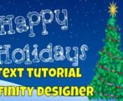 This tutorial is the first of a three part Happy Holidays mini-series tutorial showing you how I created this Happy Holidays scene in Affinity Designer. In this video, I show you how to create the text for the illustration - working with vector objects, creating objects from text, adding a pixel layer, creating a pixel layer as a texture layer, using text as a mask and more. nnFont Used:nhttp://www.fontspace.com/nicks-fonts/jeepersnnTools I used:nKensington Mouse: http://amzn.to/2zYJuKf Wacom