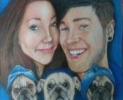 Welcome everyone!!! Here is my first video.nnMy name is Jason LeBlanc and I am from St Phillipe New Brunswick Canada, just outside of Moncton.nnI am a visual artist that does drawings using, graphite pencils, color pencils, paints and a bit of sculpting. In this video I did a portrait of YouTuber DanTDM, his wife Jemma. With them as well are their pugs Darcie, Ellie and Peggy (RIP).nnThere is a story behind this portrait. I and my daughter watch DanTDM&#39;s videos here in YouTube, we have a blast,