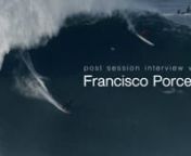 This is an informal interview with Francisco Porcella, after one of the most epic sessions of the season in Nazaré.nnProfessional Big Wave Surfer, Francisco Porcella, was involved in a spectacular rescue operation with a jetski in Praia do Norte, during a dramatic big wave session on December 22, 20126, with waves reaching 40 feet faces on the Outside. Locals, called this session