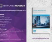 Company Brochure Indesign Template Vol.2nnPresent your company services and products to your audience with this professional indesign template. Easy to edit the text and images. It comes with front and back cover designs and 10 unique inner pages layouts.nnFeaturesnn12 pagesnA4 (8.27”x11.69”) SizenAutomatic Page Numbersn300 DPI ResolutionnLayered and organisednBleed 0.125”nPrint ReadynnWhat you will get after purchase/download:nn1 IDML file compatible with Adobe Indesign from CS3 until CC;