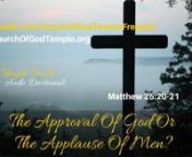 http://www.ChurchOfGodTemple.org - Today&#39;s lesson