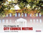 AGENDAnAugusta City Council MeetingnMonday, November 7, 2022n7:00 P.M.nnA.tCALL TO ORDERnnB.tPLEDGE OF ALLEGIANCEnnC.tPRAYERnnD.tMINUTESn1.tApproval of minutes for the October 17, 2022 City Council meeting.nta)tCouncil Motion/VotennE.tAPPROPRIATION ORDINANCEnt1.tORDINANCE(S)ntConsider approval of Appropriation Ordinance #10A dated October 26, 2022.ntta)tCouncil Motion/VotenttnF.tVISITORSn1.tIntroduction of New Employees – Cesario Rodriguez is the new human resources manager.Shawna Cortez is