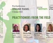 Held on 4 October 2022nnMODERATOR: Megan Paterson-Brown, Adjunct Faculty Member at Webster University nnPANELISTS:n- Amisa Rashid, Founder of Nivishe Foundationn- Christina Ntulo, Country Director StrongMinds, Ugandan- Luciana Rossi Barrancos, General Executive Manager of Instituto Cactus