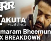 RRR - Komaram Bheemundo / T-Junction Scenes - Visual Effects Breakdown. nMore RRR VFX Breakdowns to come soon! Subscribe to get notified of the uploads!nnRRR (2022)nDirector: SS RajamoulinProduction Company: DVV EntertainmentnnInstagram: @makutavfxnTwitter: @makutavfxnWeb: www.makutavfx.comnnMakuta produced over 740 digital visual effects for multiple scenes in SS Rajamouli&#39;s epic