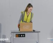 This video will demonstrate how to strap a parcel with PaperStrap™ and a semi-automatic strapping machine.nnBegin by loading the machine: open the left hand side door and remove the roll holder. Unscrew the front retaining wheel and remove the front holding plate. nnPut the roll on the holder, making sure the strap comes off the roll from the top of the roll towards the machine, matching the label on the front of the front holding plate and the diagram on the machine. nnOnce clamped in the h