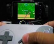Playing Super Nintendo via emulator on Android with the original controller. Integration made ​​with Arduino, Amarino and BlueSMiRF (Bluetooth module).nFor more informations: http://blog.bsoares.com.br/arduino/snes-android-amarino-original-controller-bluesmirf