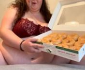 DONUT STUFFING ON ALL FOURS TEASER BBW FEEDEE from stuffing feedee