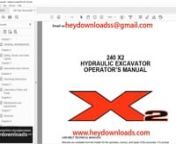 https://www.heydownloads.com/product/linkbelt-240-x2-hydraulic-excavator-operators-manual-pdf-download-2/nnLinkbelt Operator’s Manual 240-X2 Hydraulic Excavator – PDF DOWNLOADnnLanguage : EnglishnPages : 152nDownloadable : YesnFile Type : PDF