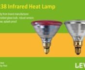 PAR38 infrared heat lamp bulb.nPower: 100W, 150W, 175W (max.)ninput voltage: 110~130V or 220~240VnTop red or clearnall-purpose, splash proof.nEnvergy saving 30%. 100 Watt consumption is around 175 Watt heating power.nmade of molded glass, robust version.nE27 brass base.naverage life: 5000 hours.nPacking: 1 pieces/box, 20 pieces/carton.nMOQ: 2000 pieces per type.n----------------------------------------npar38 infrared heat lamps,175w par38 infrared heat lamps,par38 175w heat lamp,par38 heat lamp,