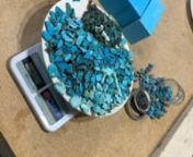 VIPS! Kingman Blue/Lavender Pit Bisbee! Stable Slabs &amp; Natural Nuggets!Rt 66-cut Cabochons! Old Aztec Currency! Big Blue Block! 1,350 grams on the plate, or over 3 pounds. Mostly Kingman Blue Stable Slabs. All dime sized to quarter sized, running about 1/8 inch thick or more, best of Old Bell. Back and cut. No waste. Also natural gem hard Old Kingman nuggets are on the plate and they are WOW. Includes a bonus of high end Lavender Pit Bisbee Stable Slabs! We have been selling these Kingman