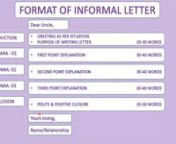 35. Format of Informal letter from format of informal letter
