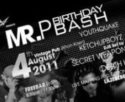 MP.P Birthday Bash!nnLazerface PresentnnMr. P&#39;s (The Boss) Birthday Bash Partyn@ Vintage Pub (Khon Kaen)nhttp://www.facebook.com/vi​ntagepubkhonkaennnnFREE ENTRYnnDresscode: &#39;&#39;Party clothes&#39;&#39; (colorful, childish, vibrant, fancy)nnnIt&#39;s the boss&#39;s birthday bash and we want all you party people to come join us for the night of your life Lazerface &#39;&#39;Brain Freeze&#39;&#39; style.nThe LZF boys are out of town to show you KK bangers how to bangwell with our top headline DJs + live 3D mapping visualization b