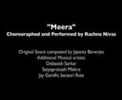 A solo work based on the life of the Hindu female mystic, Meerabai.This 16th century medieval princess single-handedly defies her role in a starkly patriarchal society by rejecting her husband and becoming completely immersed in her devotion to Krishna, the famed Indian deity representing consciousness.Her defiance of her role as a woman, princess, and wife, spurs threats and attempts on her life.However, Meera never falters from her path of seeking spiritual liberation from the mortal wor