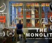 Pioneering NYC artist, Gwyneth Leech, enters a midtown art studio only to find that her skyline view will soon be blocked by the construction of a high-rise hotel.nnBut as the perspective out her window permanently shifts, so does the artist&#39;s point of view. nnThe Monolith is directed by Angelo J. Guglielmo, Jr. (The Woman Who Wasn&#39;t There), produced and shot by Andy Bowley, EP&#39;d by Andrea L. Smith. Rosie Walunas adeptly employed the Adobe Creative Suite to bring over 200 pieces of Leech’s b