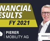 Welcome to seat11a, in today’s video we are presenting Friedrich Roithner, CFO at PIERER Mobility AGnnFriedrich is presenting the Financials of 2021.nn▶️ Visit us: https://seat11a.com/nnnnCompany Profile:nThe PIERER Mobility Group is Europe’s leading manufacturer of “powered two-wheelers” (PTW). nnWith its motorcycle brands KTM, HUSQVARNA Motorcycles and GASGAS, it is one of the European technology and market leaders, especially for premium motorcycles. In addition to vehicles with c