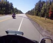 17 seconds in I pull up alongside my buddy on his 2009 Honda Goldwing. We are riding West from Eldee Ontario into North Bay Ontario.