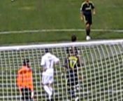 Petr Cech makes a kick save and a beaut against a shot from AC Milan.Super save.