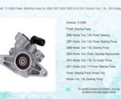 Click here&#62;https://amzn.to/3tt6fnU&#60;to see this product on Amazon!nnnnAs an Amazon Associate I earn from qualifying purchases. Thanks for your support!nnnnnnDRIVESTAR 21-5456 Power Steering Pump for 2006 2007 2008 2009 2010 2011 Honda Civic 1.8L, OE-Quality, 1.8 CivicnnDrivestar 21-5456nPower Steering Pumpn2006 Honda Civic 1.8L Power Steeringn2007 Honda Civic 1.8L Power Steering Pumpn2008 Honda Civic 1.8L Steering Pumpn2009 Honda Civic Power Steering Replacementn2010 Honda Civic 1.8L Oe-Q