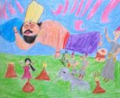Crystal Mittal (7 years) from Gurgaon, Haryana, talks about her painting of Kumbhakarna which was shortlisted from Ramayana drawing and painting competition organised by Khula Aasmaan.nnTitle: Wake up KumbhakarannArtist : Crystal Mittal, 7 yearsnMedium : Plastic crayon on papernSize : A4nDescription: according to the legend &#39;Ramayana&#39; , Kumbhakaran was the brother of the demon Ravana, he used to sleep for 6 months at a stretch and then wake up to eat. He was woken up early to fight in the war wi