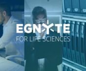 Egnyte for Life Sciences helps leading biotechnology, medical device, and drug development companies innovate faster through seamless compliance and unified document management. This overview video showcases how Egnyte&#39;s data privacy, GxP compliance, audit, eTMF, workflow, and Quality documentation products help Life Sciences companies connect globally distributed teams and protect their content. nnEgnyte&#39;s security and governance features enable secure remote work and empower clinicians, lab re
