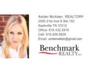 1034 Edwin Warner Dr Nashville TN 37205 &#124; Amber McAleer nnAmber McAleernnAmber is a designer/agent. She is a mom, wife and with her husband, is an owner investor in Music City.nnambersellstn@gmail.comn6159399929n nhttps://real3dspace.com/3d-model/1034-edwin-warner-dr-nashville-tn-37205/skinned/n nhttps://www.real3dspacegalleries.com/Benchmark-Realty/Amber-McAleer/1034-Edwin-Warner-Dr-Nashville-TN-37205n nhttps://my.matterport.com/show/?m=h5xxq43Nm3pn n1034 Edwin Warner Dr Nashville TN 37205 &#124; Am