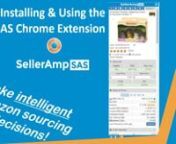 Simplify your Amazon Sourcing Analysis with SAS by SellerAmp. Get your 14 day free trial at selleramp.com. Getting started with SellerAmp SAS is easy! In this video learn how to:n►0:00 loading the SAS Chrome Extensionn►1:25 use the SAS Chrome Extension.nnWhether OA, RA or wholesale, the SAS Chrome extension is the perfect tool to simplify your OA, RA or wholesaleanalysis for your Amazon sourcing. Simply visit the Chrome store (selleramp.com/extension) to download the extension. nnOnce inst