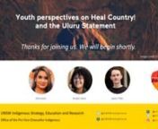 Webinar 2 of 3 for NAIDOC Week 2021 nnThree young First Nations people join our NAIDOC panel to discuss the 2021 NAIDOC theme &#39;Heal Country!&#39; and how structural reform - as expressed in the Uluru Statement from the Heart - is needed to truly protect and recognise Country. nnSpeakers:nnBridget CamannBridget Cama is a Wiradjuri Pasifika Fijian woman and Co-Chair of the Uluru Youth Dialogue. Previously a research assistant to Profe
