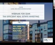 Join James Jones of ALTO IRA and Matt Belcher Co Founder of CalTier as they discuss how to use Self Directed IRA&#39;s for Real Estate Investing.nnThe CalTier Portfolio Fund opens the door to professionally managed institutional grade multi-family investments not typically available to the retail investor. We identify, negotiate, invest and manage these multi-family assets on your behalf so you don&#39;t have to.n​nNon-Accredited Investors accepted.nnnnnnnnAN OFFERING STATEMENT REGARDING THIS OFFERING