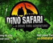 Grab a prehistoric passport and join over 40 giant moving dinosaurs on a globetrotting expedition at Dino Safari, a completely drive-thru dino adventure for the whole family. Get up-close-and-personal with the most fascinating prehistoric creatures from the mighty T. rex of North America to the giant amphibious Spinosaurus from Africa while you learn how dinosaurs evolved over time, where on earth they lived, and the discoveries paleontologists have made about how they ate, moved, and behaved. B
