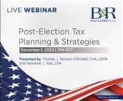 If the Democrats gain control of the Senate, the Biden Administration will be able to implement policies that may increase the tax burden on you and your business. What could this impact be and what should you consider doing?nnThis webinar covers the most frequently asked questions we receive:n- If the earnings subject to social security go unlimited after &#36;400,000, what impact could that have on the taxes I have to pay?n- There are a number of potential changes that could impact the benefit I g