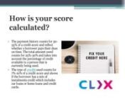The credit score is one of the most popular and relevant determining factors on which the loan providing financial institutions to decide an individual’s or organization’s loan eligibility. Check your latest Credit Score, CIBIL Score &amp; Report online in India for Free at Clix Capital. nVisit : https://creditscore.clix.capital/