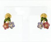 https://www.ross-simons.com/936347.htmlnnA fresh and bright mix of 1.36 ct. tot. gem wt. round pink tourmaline, round purple tanzanite, marquise green chrome diopside and round white topaz create this fanciful pair of flower earrings. Set in polished 18kt yellow gold over sterling silver, these festive blooms are perfect for adding a touch of springtime charm to your look any day of the year. Post/clutch, multi-gemstone flower earrings.
