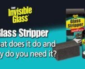 Glass Stripper is an excellent surface preparation to remove contamination before applying a rain repellent or semi-permanent coating. Launched at The 2019 SEMA Show, this product has already received several Global Media Awards.nnREMOVE BAKED-ON WATER SPOTSnGlass Stripper will eliminate baked-on water spots, hard water minerals, silicones, waxes, oils, tar, tree sap, road salt, and road grime from glass.nnREMOVE COATINGS, ROAD FILM, AND CONTAMINANTSnGlass Stripper contains mild abrasives for de