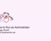 A mini-tutorial on how to set Embird to Run as Administrator. Applies to Windows Vista through Windows 10.nnRun as Administrator is not always necessary with Embird 2018 and newer. But if you find something isn&#39;t working the way it should, it is worth trying running Embird as an Administrator to see it helps.