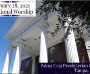 Traditional Worship at Palma Ceia Presbyterian Church, Feb. 28th, 2021nnBulletin: https://www.palmaceia.org/bulletinsnPrayer List: https://www.palmaceia.org/prayer-listnOnline Giving: https://www.palmaceia.org/givingnnParticipating in the service today: nPastors: Revs. John T. DeBevoise and Nicole Partin Abdnour nMusic Director: Nancy Callahan and PCPC Choir Ensemble nOrganist: Haig Mardirosian nVideoSundays in Lent are not counted among the forty days as every Lord’s Day is a celebration of