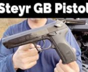 Steyr GB PistolnnBeen looking for one of these for quite a while, but the prices on the auction sites never seemed appropriate to what their real worth is. nnAnd it look a while, but my persistence paid off. Found one of these sitting in a gun store on the East Coast. Priced cheaper than a new Glock. nnThis video is just a function test and check-out before it gets logged into The Armory reference collection. The particulars:nnManufacturer Steyr of Austria. nModel: Steyr GB.nAction: Fixed barrel