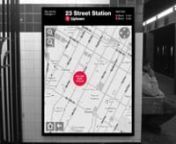 Flash prototype showing user interface and features for New York City&#39;s interactive subway map.