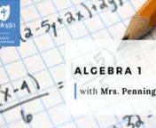 (Full Course Rental:&#36;159, Single Episodes &#36;15 - NO REFUNDS on purchases) nn(Prerequisites: none - Recommend Grades: 8th-10th)nnAlgebra 1 is a course that gives students a foundation for future math and science courses. The concepts presented are first taught and then reinforced as the students work through the chapters. Students should have completed pre-Algebra or a complete 8th-grade math program prior to registering for this course.nThis course is designed for students to read and work the