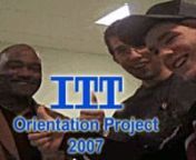This video was a sort of mockumentary/comedic style orientation video for ITT Tech in Liverpool, NY Class of 2008.This was the final group project for the class Instructional Design.In this video I color corrected the original footage a bit.I also tried combining the two original footage files together (by matching up their different frame rates) and sharpening them quite a bit to get better quality.The footage is noticeably choppier in this one than the others because of the differentia