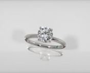 Ran Round Dimond White Gold Solitaire Engagement Ring
