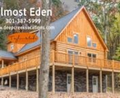 Book Almost Eden Today! &#124; https://www.deepcreekvacations.com/booking/almost-edenn────────────────────────────────nnBrand new, this stunning log home is in the popular North Camp Community. The convenient location is just a five-minute drive to ski slope access and white-water rafting. You’re also close to your lake access area for swimming and fishing along with restaurants, boat rentals, mini golf, and more.nnThe picturesque su