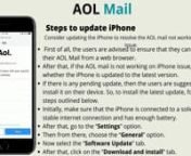 AOL Mail not working on iPhone issues is a pervasive issue that many users experience. Thus, all users are advised to follow the steps listed below to resolve the problem. Therefore, all customers will find it easier to troubleshoot the AOL mail not working on iPhone issues nLink: https://bit.ly/39uAFIF