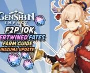 Genshin Impact F2P 10K Intertwined Fates Farm Guide V2.0nHaving lots of Intertwined Fates into your Account Inventory will allow you to get rate-up banner characters and weapons in Genshin Impact. This method works with the latest version 2.0 update of the game. Just prepare your mobile device, watch this video tutorial and follow all the steps shown in it. If you have followed everything in this tutorial then login back into your account in Genshin Impact and the Intertwined Fates will be added