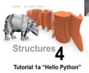 Einführung in RhinoPython:n3:19 Python Editor öffnenn4:00 Hello Worldn6:50 Rechnenn10:30 Variablen11:45 auskommentierenn13:40 String Variablen14:25 Variable verwendenn16:05 Variablen kombinieren (typecast)n19:00 Variable und typecast übersichtn23:52 format syntax