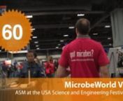 The American Society for Microbiology at the USA Science and Engineering Festival 2012 in Washington, D.C. Learn what kids have to say about the science and microbiology and the various educational resources ASM offers to students, teachers and parents alike.nnFilmed on April 27-28, 2012 at the USA Science and Engineering Festival inWashington, D.C.nnSpecial thanks:nnASM VolunteersnnDavid J. Westernberg, Ph.D., Missouri University of Science and TechnologynNeil Baker, Ph.D., Ohio State Universit